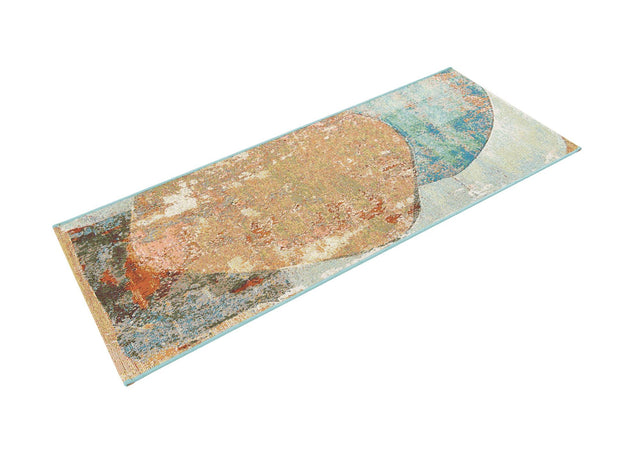 Multicolor 2' x 5' 1 Outdoor Modern Runner Area Rug Weather Resistant for Patio, Deck, Terrace, Balcony, Porch 100% Polypropylene Modern Outside Carpet for Sale at Rug Engine