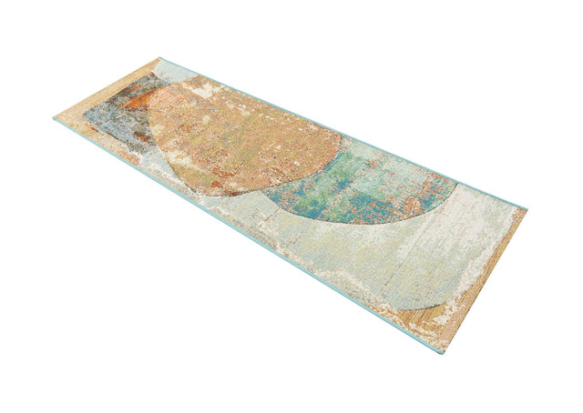Multicolor 2' x 6' 1 Outdoor Modern Runner Area Rug Weather Resistant for Patio, Deck, Terrace, Balcony, Porch 100% Polypropylene Modern Outside Carpet for Sale at Rug Engine