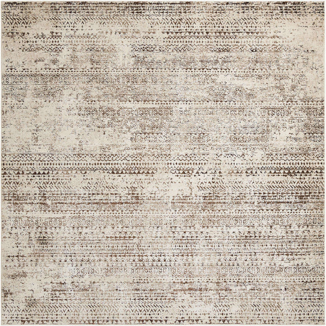 Chocolate Brown 10' x 10' Hermitage Square Area Rug 55% Polypropylene & 45% Polyester Easy Clean Stain-Resistant Carpet for Living, Office, Dorm Rooms for Sale at Rug Engine