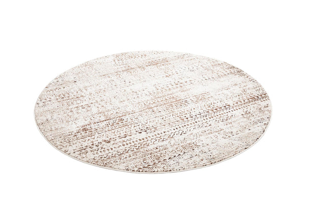 Chocolate Brown 7' 1 x 7' 1 Hermitage Round Area Rug 55% Polypropylene & 45% Polyester Easy Clean Stain-Resistant Carpet for Living, Office, Dorm Rooms for Sale at Rug Engine