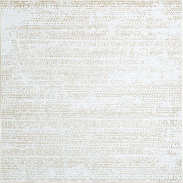 Snow White 10' x 10' Hermitage Square Area Rug 55% Polypropylene & 45% Polyester Easy Clean Stain-Resistant Carpet for Living, Office, Dorm Rooms for Sale at Rug Engine
