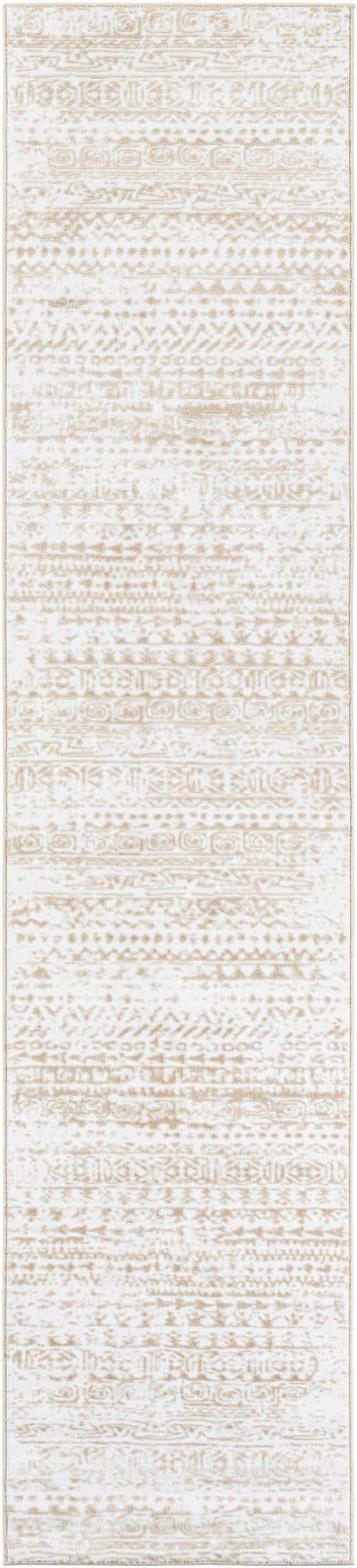 Snow White 2' 7 x 12' Hermitage Runner Area Rug 55% Polypropylene & 45% Polyester Easy Clean Stain-Resistant Carpet for Living, Office, Dorm Rooms for Sale at Rug Engine