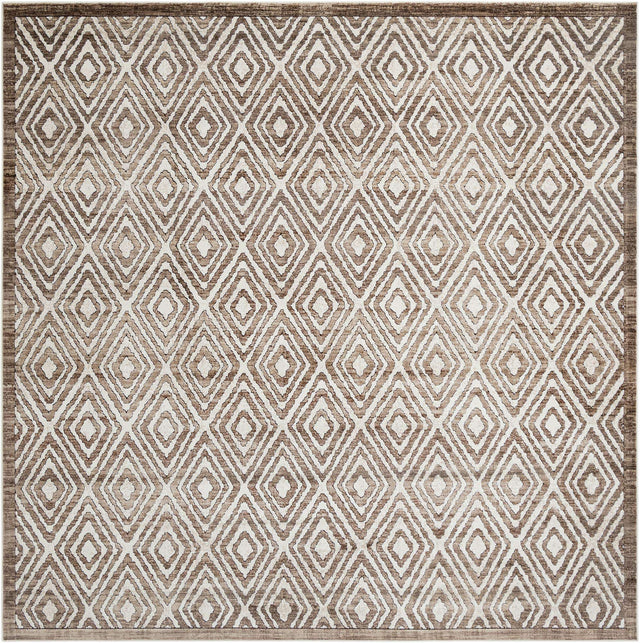Chocolate Brown 10' x 10' Hermitage Square Area Rug 55% Polypropylene & 45% Polyester Easy Clean Stain-Resistant Carpet for Living, Office, Dorm Rooms for Sale at Rug Engine