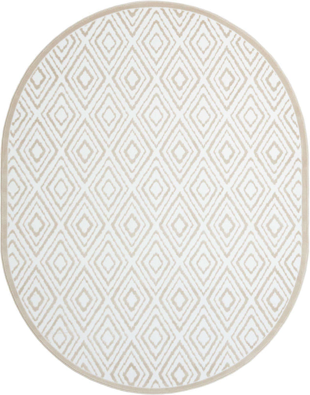 Snow White 7' 10 x 10' Hermitage Oval Area Rug 55% Polypropylene & 45% Polyester Easy Clean Stain-Resistant Carpet for Living, Office, Dorm Rooms for Sale at Rug Engine