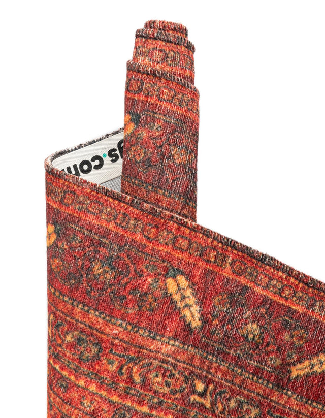 Rust Red 9' x 11' 10 Boutique Rectangle Area Rug Chenille Polyester Cotton Traditional Oriental Inspired Classical Carpet for Living Rooms Dining Office Space Interior Design for Sale at Rug Engine