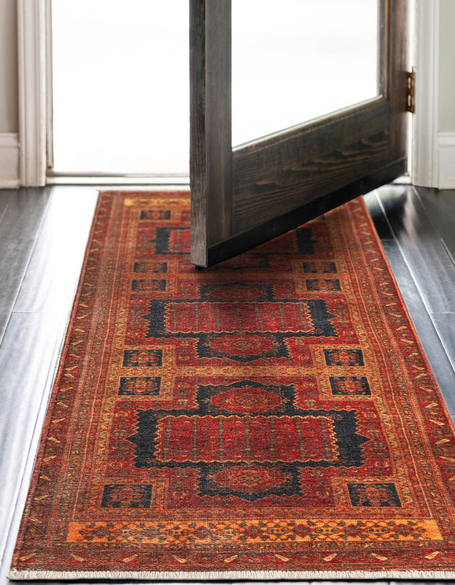 Rust Red 2' x 6' 1 Boutique Runner Area Rug Chenille Polyester Cotton Traditional Oriental Inspired Classical Carpet for Living Rooms Dining Office Space Interior Design for Sale at Rug Engine