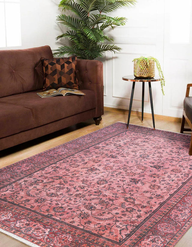 Antique Red 3' 11 x 5' 11 Boutique Rectangle Area Rug Chenille Polyester Cotton Traditional Oriental Inspired Classical Carpet for Living Rooms Dining Office Space Interior Design for Sale at Rug Engine