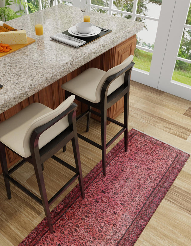 Antique Red 2' x 8' Boutique Runner Area Rug Chenille Polyester Cotton Traditional Oriental Inspired Classical Carpet for Living Rooms Dining Office Space Interior Design for Sale at Rug Engine