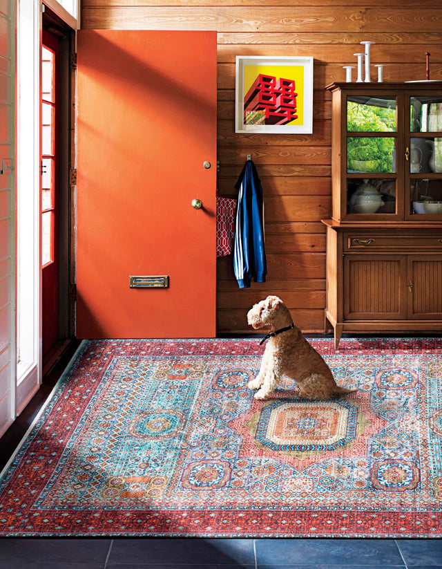 Multicolor 5' 1 x 7' 10 Boutique Rectangle Area Rug Chenille Polyester Cotton Traditional Oriental Inspired Classical Carpet for Living Rooms Dining Office Space Interior Design for Sale at Rug Engine