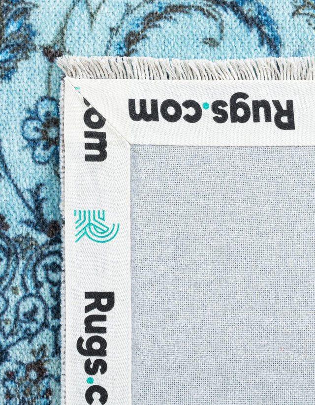 Blue 5' 1 x 7' 10 Boutique Rectangle Area Rug Chenille Polyester Cotton Traditional Oriental Inspired Classical Carpet for Living Rooms Dining Office Space Interior Design for Sale at Rug Engine