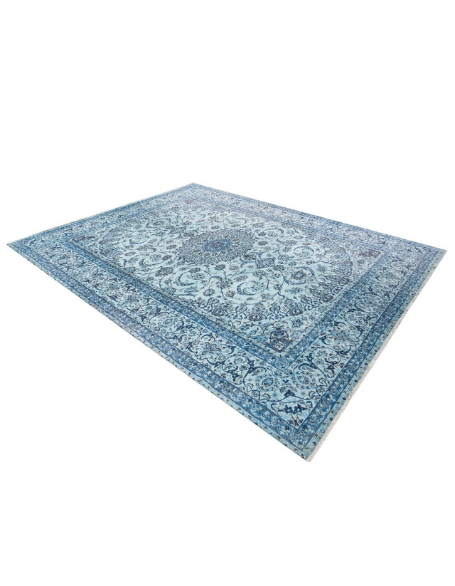 Blue 9' x 11' 10 Boutique Rectangle Area Rug Chenille Polyester Cotton Traditional Oriental Inspired Classical Carpet for Living Rooms Dining Office Space Interior Design for Sale at Rug Engine