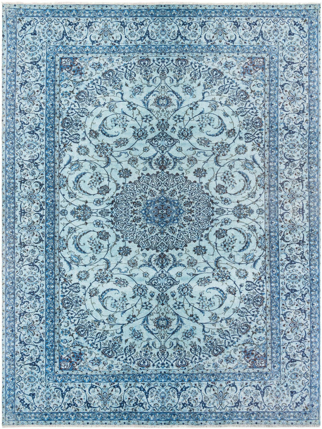 Blue 9' x 11' 10 Boutique Rectangle Area Rug Chenille Polyester Cotton Traditional Oriental Inspired Classical Carpet for Living Rooms Dining Office Space Interior Design for Sale at Rug Engine