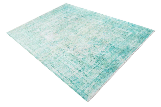Turquoise 5' 1 x 7' 10 Boutique Rectangle Area Rug Chenille Polyester Cotton Traditional Oriental Inspired Classical Carpet for Living Rooms Dining Office Space Interior Design for Sale at Rug Engine