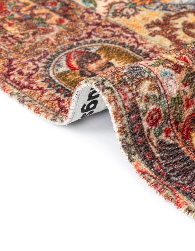 Rust Red 3' 11 x 5' 11 Boutique Rectangle Area Rug Chenille Polyester Cotton Traditional Oriental Inspired Classical Carpet for Living Rooms Dining Office Space Interior Design for Sale at Rug Engine