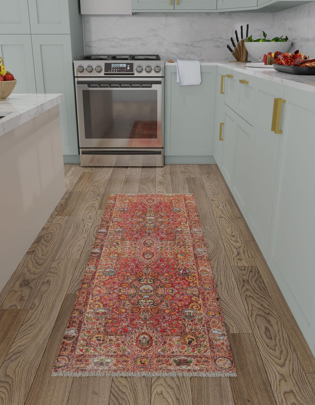 Rust Red 2' x 5' 1 Boutique Runner Area Rug Chenille Polyester Cotton Traditional Oriental Inspired Classical Carpet for Living Rooms Dining Office Space Interior Design for Sale at Rug Engine