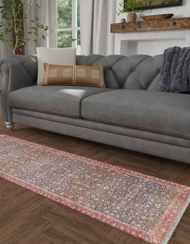 Navy Blue 2' x 5' 1 Boutique Runner Area Rug Chenille Polyester Cotton Traditional Oriental Inspired Classical Carpet for Living Rooms Dining Office Space Interior Design for Sale at Rug Engine