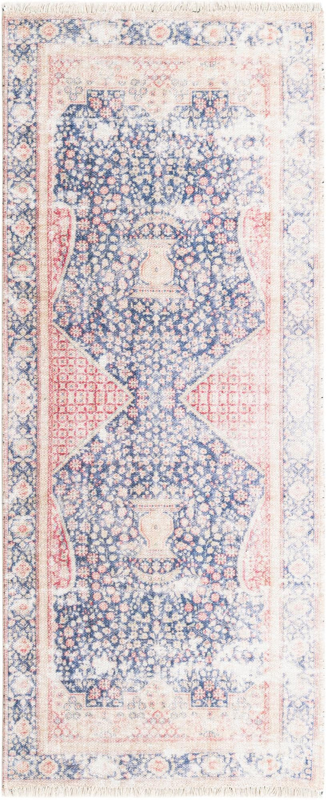 Navy Blue 2' x 5' 1 Boutique Runner Area Rug Chenille Polyester Cotton Traditional Oriental Inspired Classical Carpet for Living Rooms Dining Office Space Interior Design for Sale at Rug Engine