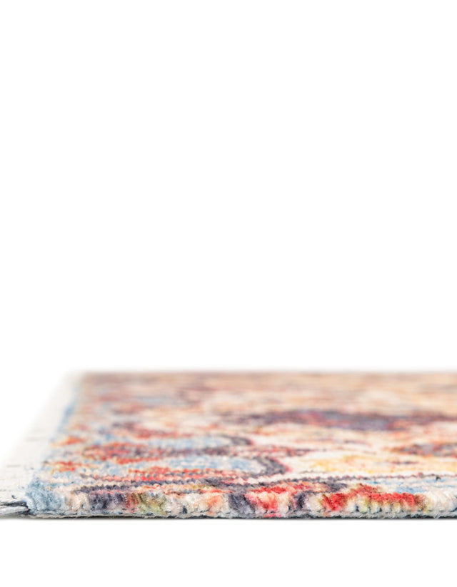 Beige 7' 10 x 10' Boutique Rectangle Area Rug Chenille Polyester Cotton Traditional Oriental Inspired Classical Carpet for Living Rooms Dining Office Space Interior Design for Sale at Rug Engine