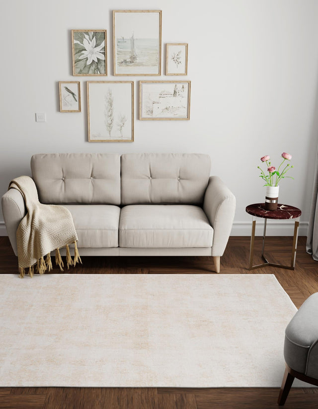 Ivory 5' 1 x 7' 10 Boutique Rectangle Area Rug Chenille Polyester Cotton Traditional Oriental Inspired Classical Carpet for Living Rooms Dining Office Space Interior Design for Sale at Rug Engine