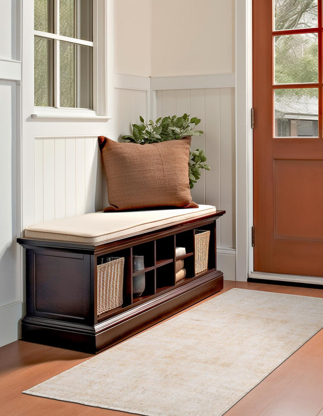 Ivory 2' x 5' 1 Boutique Runner Area Rug Chenille Polyester Cotton Traditional Oriental Inspired Classical Carpet for Living Rooms Dining Office Space Interior Design for Sale at Rug Engine