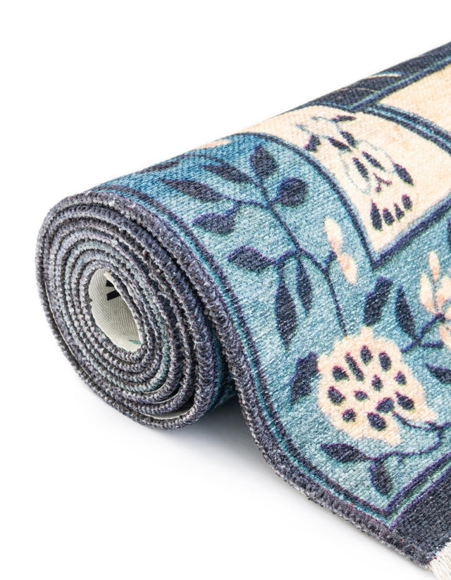 Navy Blue 9' x 11' 10 Boutique Rectangle Area Rug Chenille Polyester Cotton Traditional Oriental Inspired Classical Carpet for Living Rooms Dining Office Space Interior Design for Sale at Rug Engine