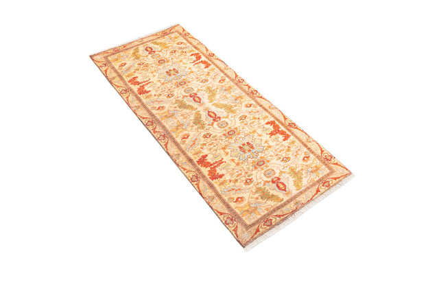 Beige 2' x 5' 1 Boutique Runner Area Rug Chenille Polyester Cotton Traditional Oriental Inspired Classical Carpet for Living Rooms Dining Office Space Interior Design for Sale at Rug Engine