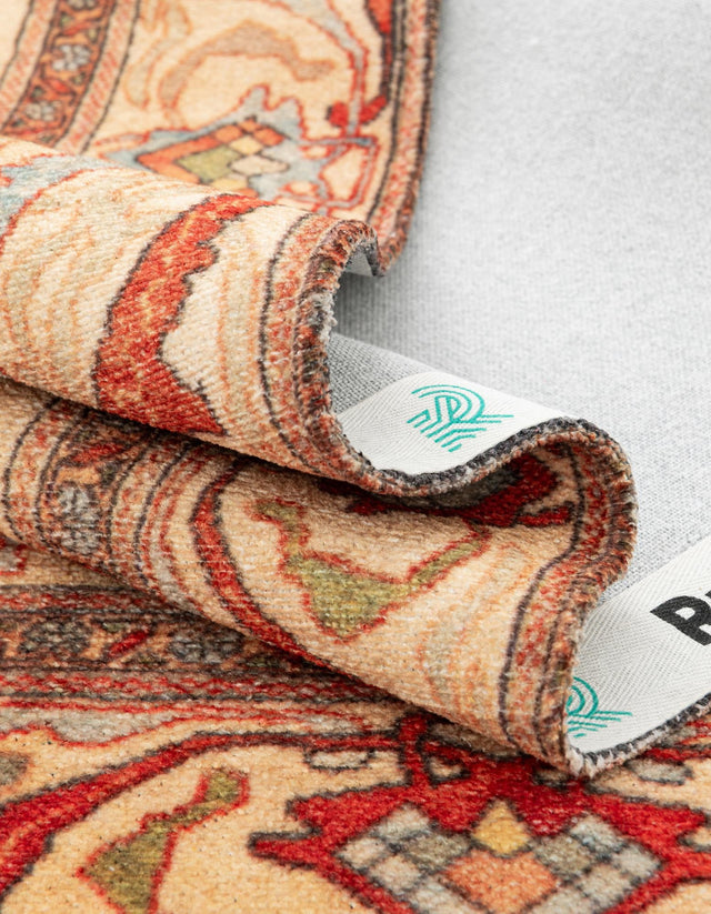 Beige 9' x 11' 10 Boutique Rectangle Area Rug Chenille Polyester Cotton Traditional Oriental Inspired Classical Carpet for Living Rooms Dining Office Space Interior Design for Sale at Rug Engine