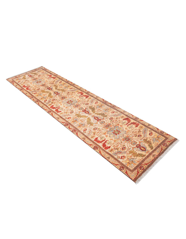 Beige 2' x 8' Boutique Runner Area Rug Chenille Polyester Cotton Traditional Oriental Inspired Classical Carpet for Living Rooms Dining Office Space Interior Design for Sale at Rug Engine