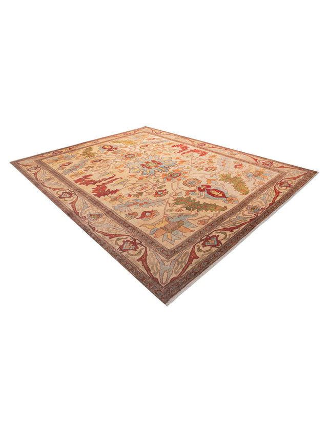 Beige 9' x 11' 10 Boutique Rectangle Area Rug Chenille Polyester Cotton Traditional Oriental Inspired Classical Carpet for Living Rooms Dining Office Space Interior Design for Sale at Rug Engine