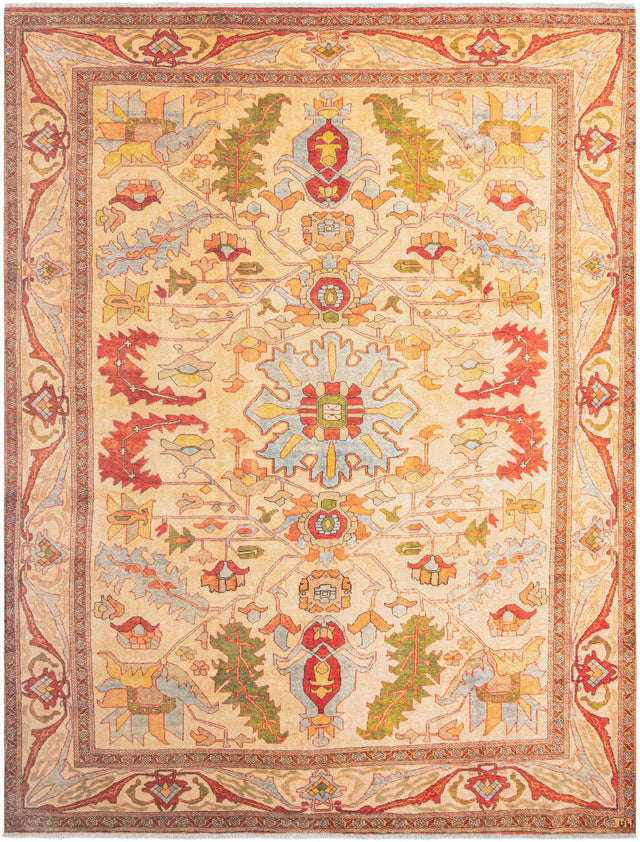 Beige 9' x 11' 10 Boutique Rectangle Area Rug Chenille Polyester Cotton Traditional Oriental Inspired Classical Carpet for Living Rooms Dining Office Space Interior Design for Sale at Rug Engine