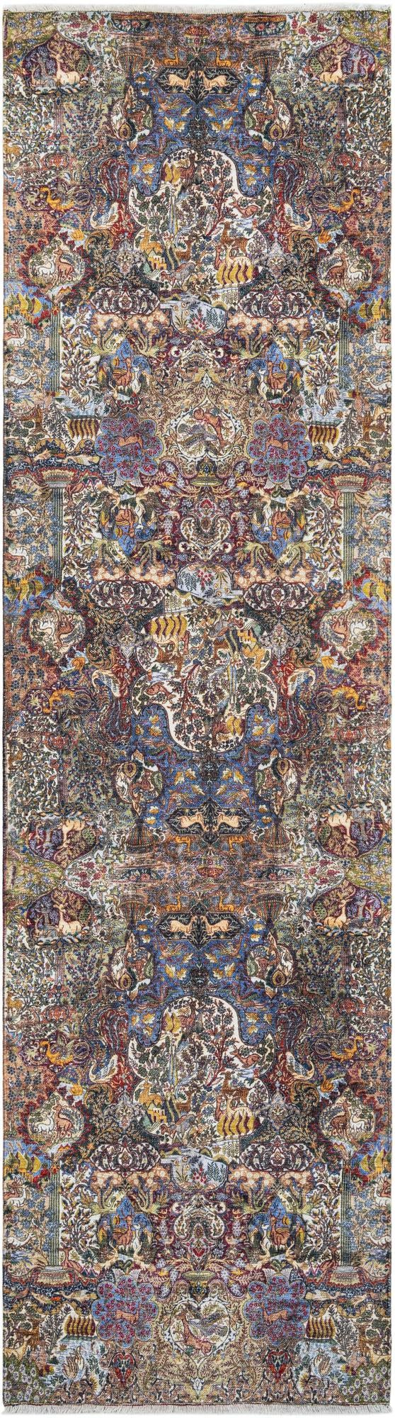 Multicolor 3' 3 x 11' 10 Boutique Runner Area Rug Chenille Polyester Cotton Traditional Oriental Inspired Classical Carpet for Living Rooms Dining Office Space Interior Design for Sale at Rug Engine