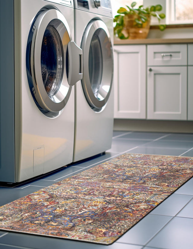 Multicolor 3' 3 x 11' 10 Boutique Runner Area Rug Chenille Polyester Cotton Traditional Oriental Inspired Classical Carpet for Living Rooms Dining Office Space Interior Design for Sale at Rug Engine