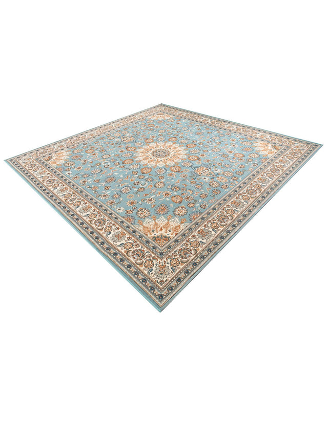 Blue 10' x 10' Outdoor Traditional Square Area Rug Weather Resistant for Patio, Deck, Terrace, Balcony, Porch Classical Design Outside Carpet for Sale at Rug Engine