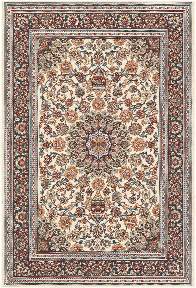 Ivory 4' 1 x 6' 1 Outdoor Traditional Rectangle Area Rug Weather Resistant for Patio, Deck, Terrace, Balcony, Porch Classical Design Outside Carpet for Sale at Rug Engine