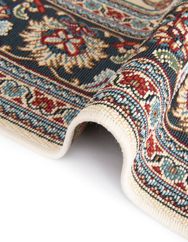 Ivory 4' 1 x 4' 1 Outdoor Traditional Round Area Rug Weather Resistant for Patio, Deck, Terrace, Balcony, Porch Classical Design Outside Carpet for Sale at Rug Engine