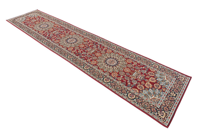 Red 2' 7 x 12' Outdoor Traditional Runner Area Rug Weather Resistant for Patio, Deck, Terrace, Balcony, Porch Classical Design Outside Carpet for Sale at Rug Engine
