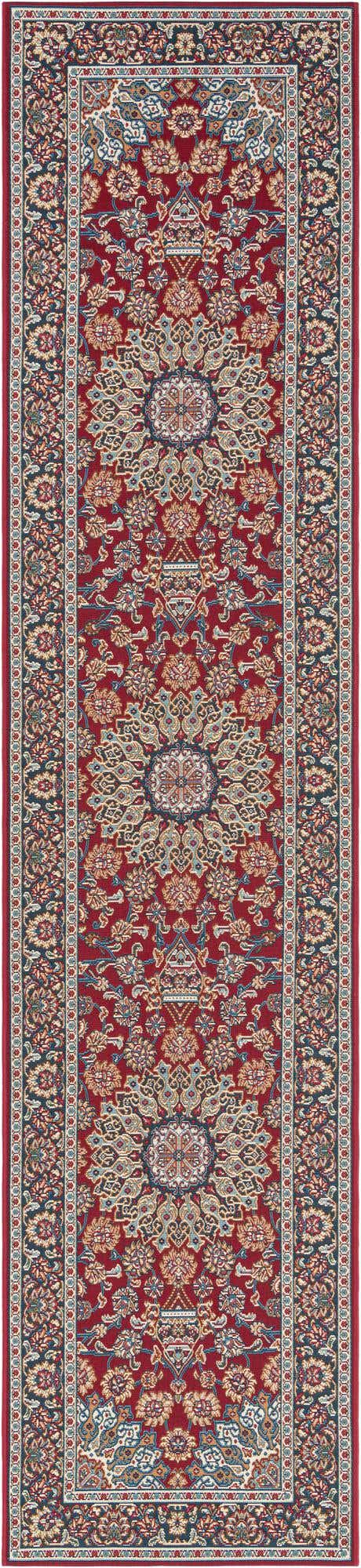 Red 2' 7 x 12' Outdoor Traditional Runner Area Rug Weather Resistant for Patio, Deck, Terrace, Balcony, Porch Classical Design Outside Carpet for Sale at Rug Engine