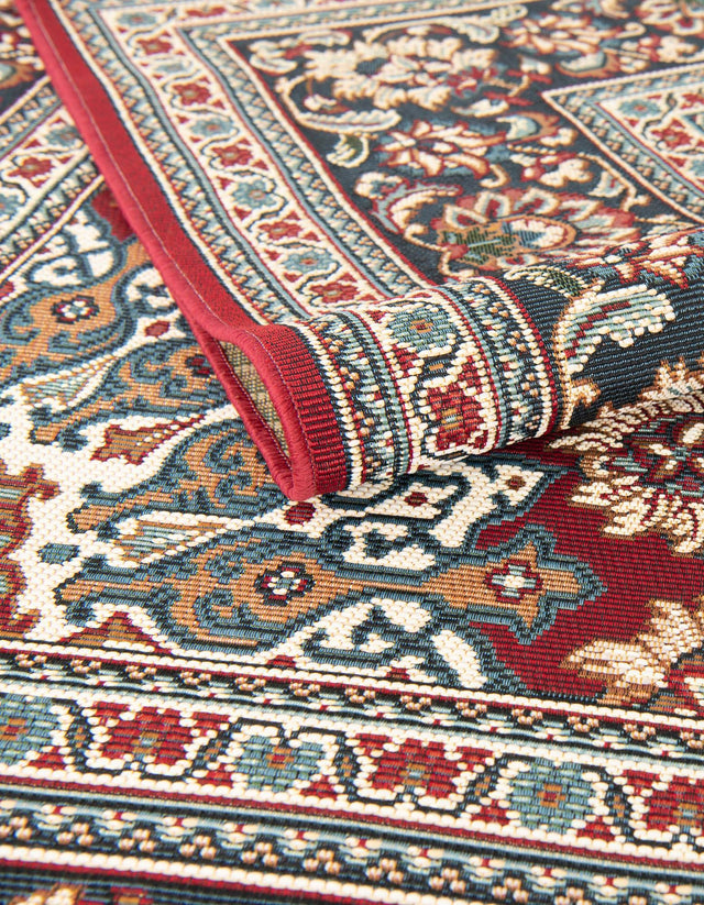Red 7' 10 x 10' Outdoor Traditional Rectangle Area Rug Weather Resistant for Patio, Deck, Terrace, Balcony, Porch Classical Design Outside Carpet for Sale at Rug Engine