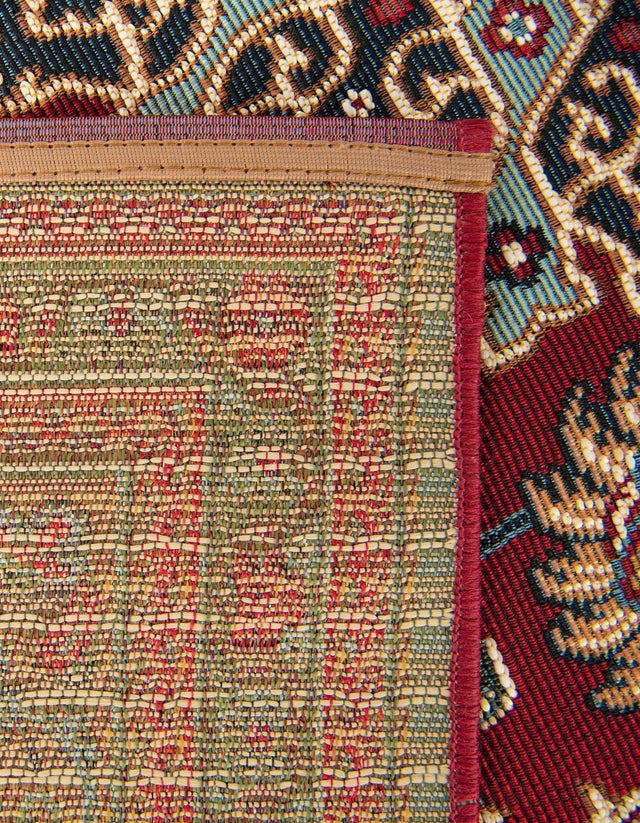 Red 7' 10 x 10' Outdoor Traditional Rectangle Area Rug Weather Resistant for Patio, Deck, Terrace, Balcony, Porch Classical Design Outside Carpet for Sale at Rug Engine