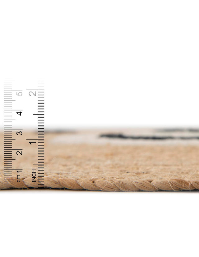 Natural and White 5' 1 x 5' 1 Kids Braided Jute Round Area Rug for Baby Nursery, Toddler Playroom, Bedrooms All Natural Eco-Friendly Sustainable Carpet for Sale at Rug Engine