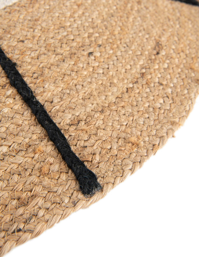 Natural and Ivory 5' 1 x 5' 1 Kids Braided Jute Round Area Rug for Baby Nursery, Toddler Playroom, Bedrooms All Natural Eco-Friendly Sustainable Carpet for Sale at Rug Engine