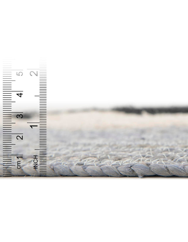 Gray 7' 10 x 7' 10 Kids Braided Jute Round Area Rug for Baby Nursery, Toddler Playroom, Bedrooms All Natural Eco-Friendly Sustainable Carpet for Sale at Rug Engine