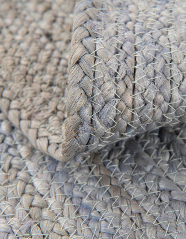 Gray 7' 10 x 7' 10 Kids Braided Jute Round Area Rug for Baby Nursery, Toddler Playroom, Bedrooms All Natural Eco-Friendly Sustainable Carpet for Sale at Rug Engine