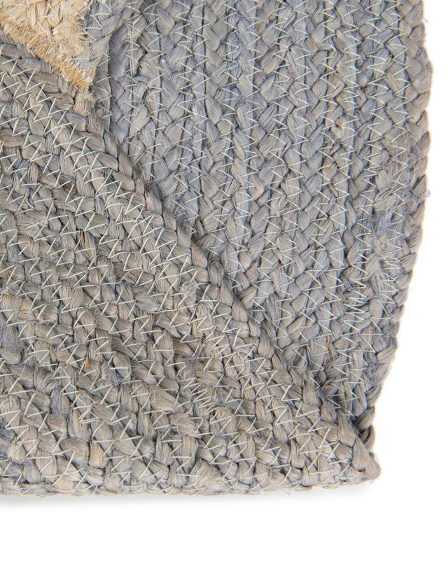 Gray 7' 10 x 7' 10 Kids Braided Jute Round Area Rug for Baby Nursery, Toddler Playroom, Bedrooms All Natural Eco-Friendly Sustainable Carpet for Sale at Rug Engine