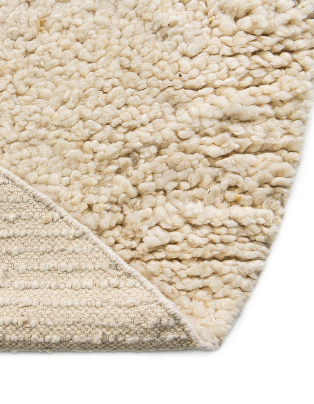 Moroccan Ivory 3' 1 x 3' 1 Haka Deluxe Shag Round Area Rug Thick Soft Touch Fluffy & Plush Shaggy Pile Hand Woven New Zealand Wool Carpet for Sale at Rug Engine