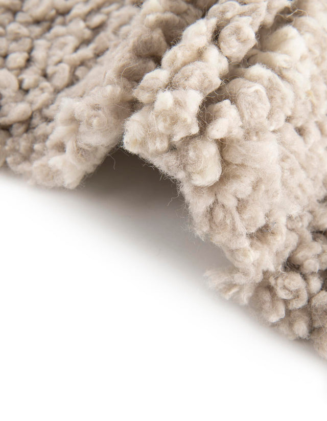 Taupe 2' x 8' Haka Deluxe Shag Runner Area Rug Thick Soft Touch Fluffy & Plush Shaggy Pile Hand Woven New Zealand Wool Carpet for Sale at Rug Engine
