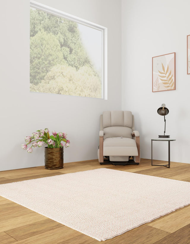 Pink and Gray 7' 10 x 7' 10 Seaside Pearl Jute Square Area Rug 60% Jute & 40% Wool All Natural Coastal Mood Carpet for Eco Friendly Home Interior Design for Sale at Rug Engine
