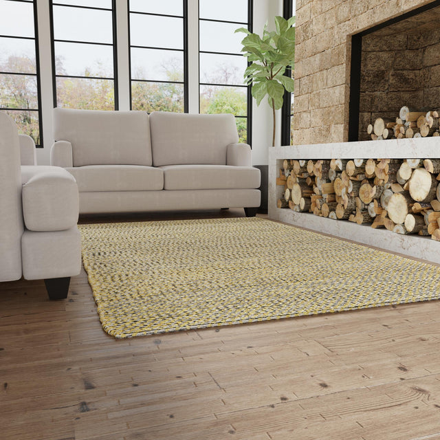 Yellow and Navy 7' 10 x 10' Seaside Pearl Jute Rectangle Area Rug 60% Jute & 40% Wool All Natural Coastal Mood Carpet for Eco Friendly Home Interior Design for Sale at Rug Engine