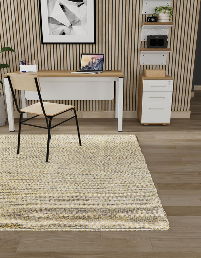 Yellow and Navy 7' 10 x 7' 10 Seaside Pearl Jute Square Area Rug 60% Jute & 40% Wool All Natural Coastal Mood Carpet for Eco Friendly Home Interior Design for Sale at Rug Engine
