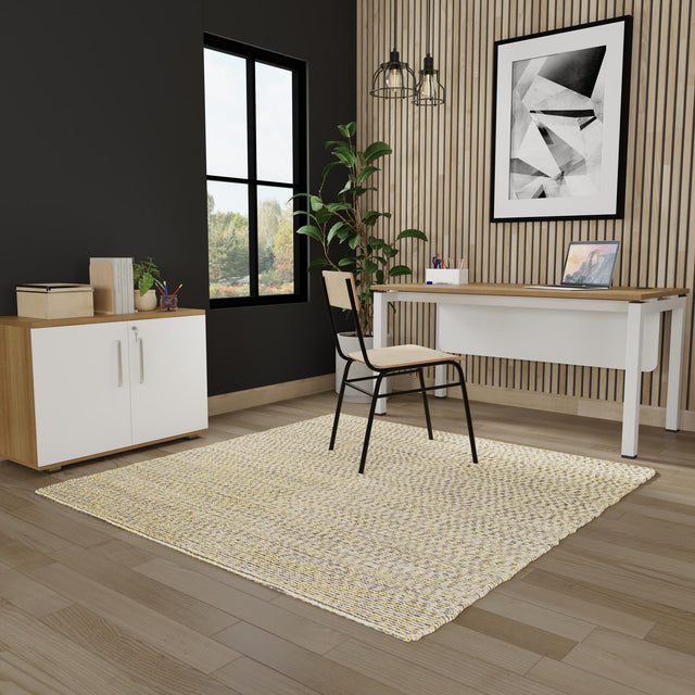 Yellow and Navy 7' 10 x 7' 10 Seaside Pearl Jute Square Area Rug 60% Jute & 40% Wool All Natural Coastal Mood Carpet for Eco Friendly Home Interior Design for Sale at Rug Engine